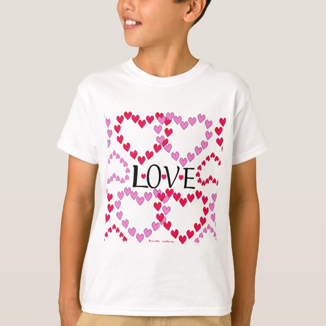 T-shirt LOVE ROUGE ROSE DE Tiny Hearts (Devant)