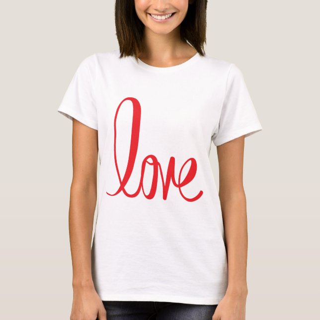 T-shirt Love Script : Un design graphique lettre d'amour ❤ (Devant)