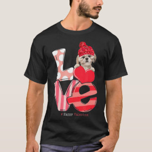 T-shirt LOVE Shih Tzu Chien Saint Valentin 2021 Femmes amu