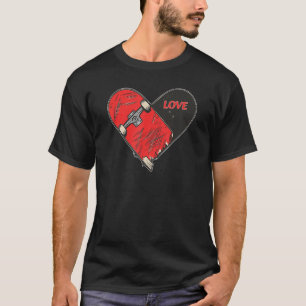 T-shirt Love Skateboard Vert Street Patinage Fierté Pas Un