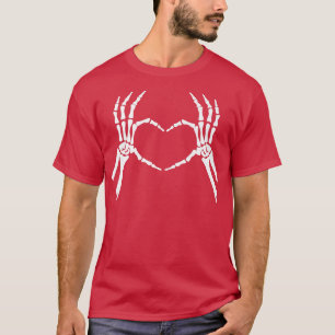 T-shirt Love Skeleton Mains Coeur Drôle