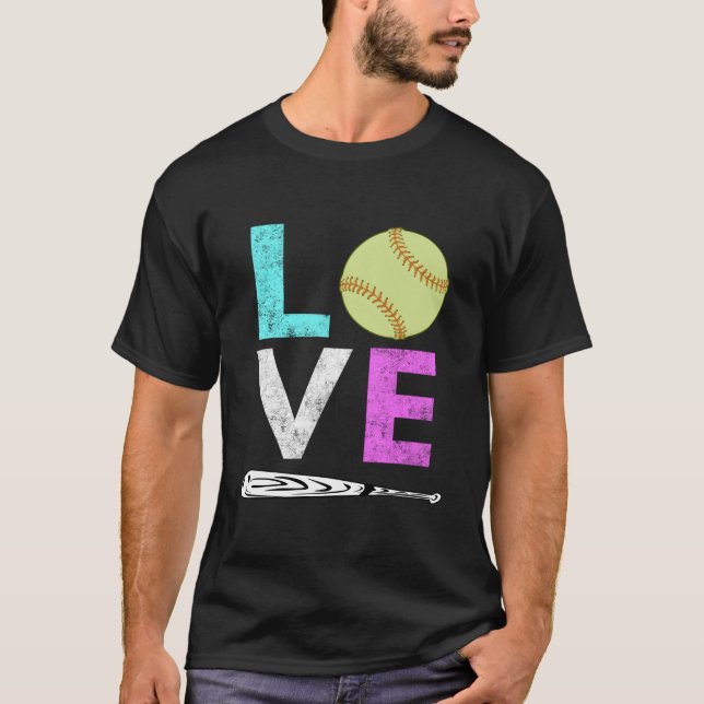 T-shirt Love Softball Best (Devant)