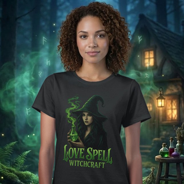 T-shirt Love Spell Witchcraft Gothic Witch Green Potion (Créateur téléchargé)