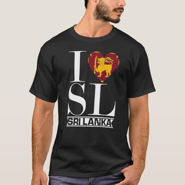 T-shirt Love Sri Lanka Heart Summer Vacances Drapeau Sri L (Devant)