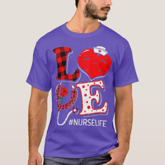 T-shirt LOVE Stethoscope Infirmière Vie Saint Valentin Leo