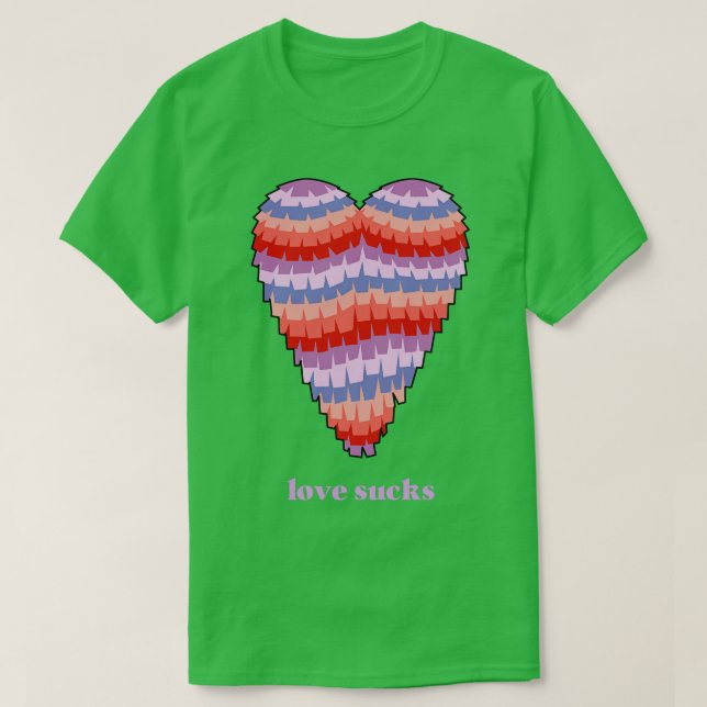 T-shirt Love Sucks Coeur Pinata valentines jour (Design devant)
