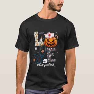 T-shirt Love Surgical Tech Life Éffrayant Citrouille Hallo