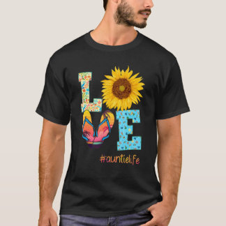 T-shirt Love Tante Vie Flip Flops Hippie Tournesol Summe