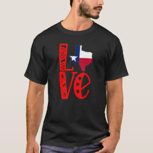 T-shirt Love Texas In Block Letters