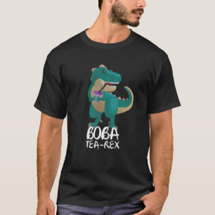 T-shirt Love Text Boba Tea Cute Kawaii Tea-Rex Dinosaur