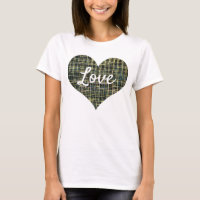 Love Texte forme coeur jaune Ligne de grille bleue