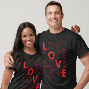 T-shirt Love Texte Répété Valentine's Day I Love You