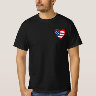 T-Shirt Love USA – Rotes Herz Amerikanische Flagge