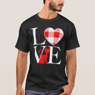 T-shirt Love Valentine's Day, Cute Cat, Costume Amoureux d
