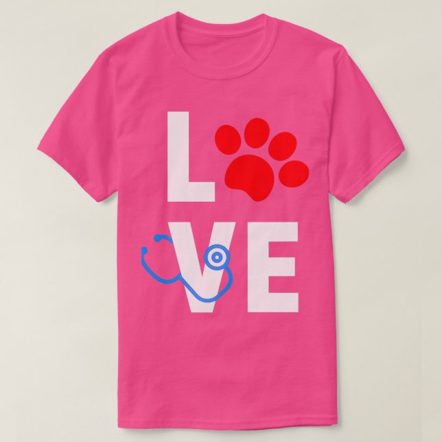 T-shirt Love Vétérinaire Vétérinaire Vétérinaire T (Design devant)