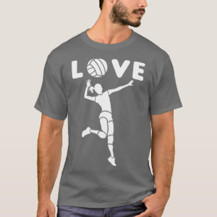 T-shirt Love Volleyball Fan Coach Spiker Joueur Fille Jump