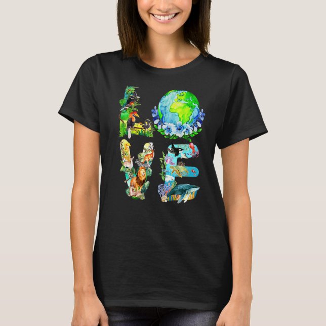 T-shirt Love World Jour des terres 2022 Planet De l'enviro (Devant)