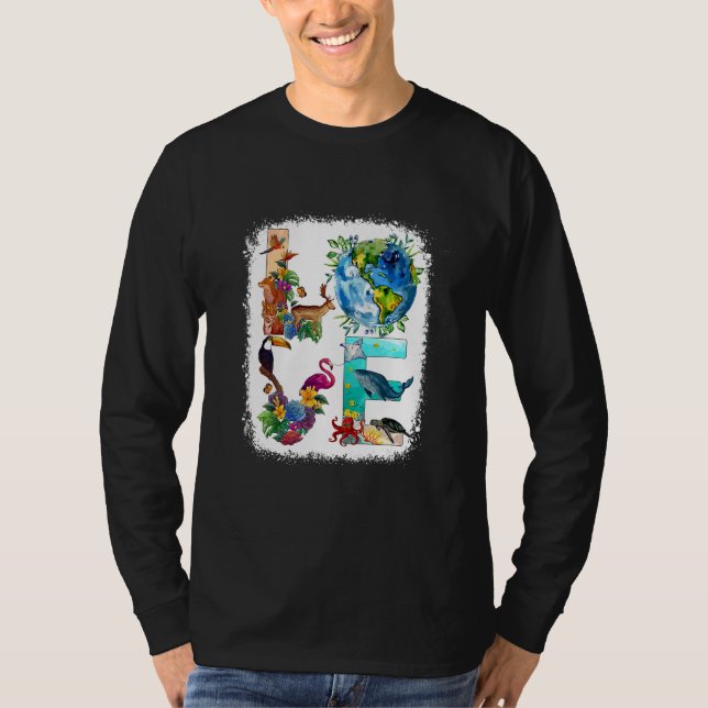 T-shirt Love World Jour des terres Planet Animal De l'envi (Devant)