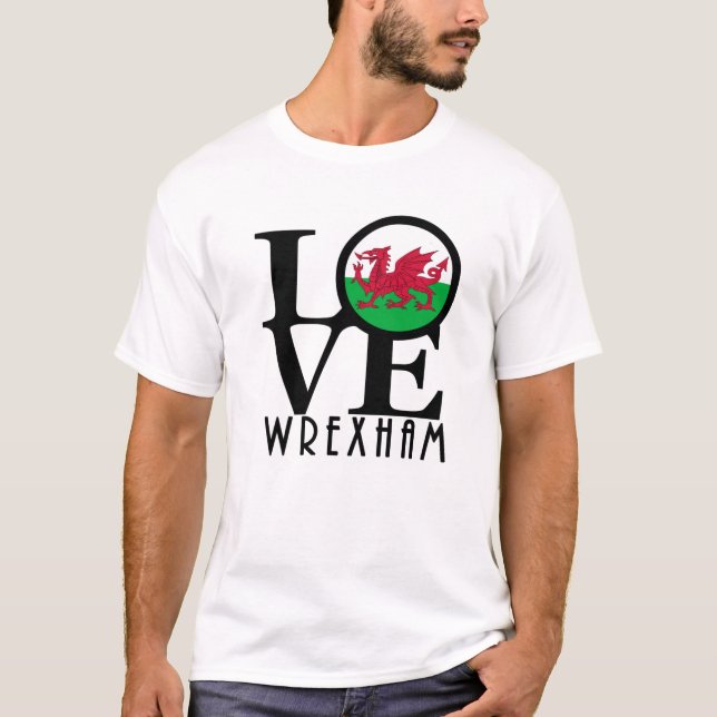 T-shirt LOVE Wrexham Wales (Devant)