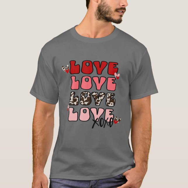 T-shirt Love_XOXO Coeurs Valentines Jour Cadeaux Pour Lui (Devant)