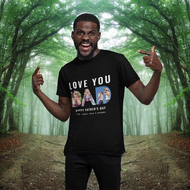 T-shirt Love You Dad Custom Photo Collage Limited Edition (Créateur téléchargé)