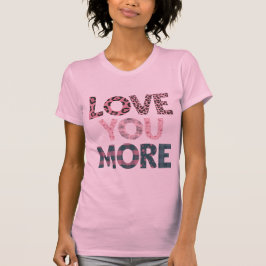 T-shirt Love You More Mixed Pattern Typography – Leopard
