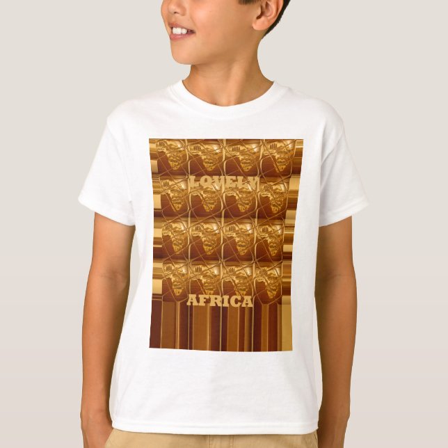 T-shirt Lovely Africa Map Vector Motif Art Design Imprimer (Devant)
