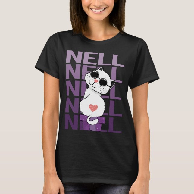 T-shirt Lovely Cat - Nom Nell (Devant)