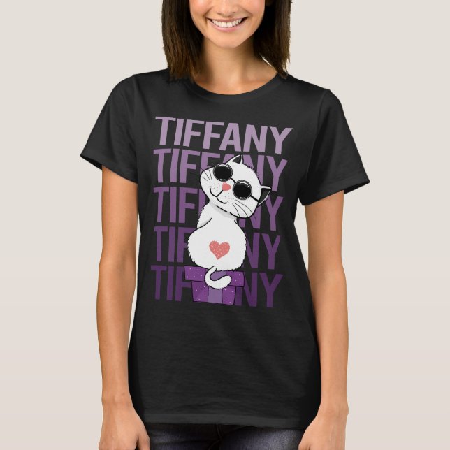 T-shirt Lovely Cat - Tiffany Nom (Devant)