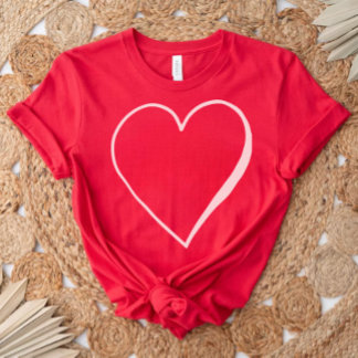 T-shirt Lovely Heart Red Shirt, Valentines Cadeau pour ell