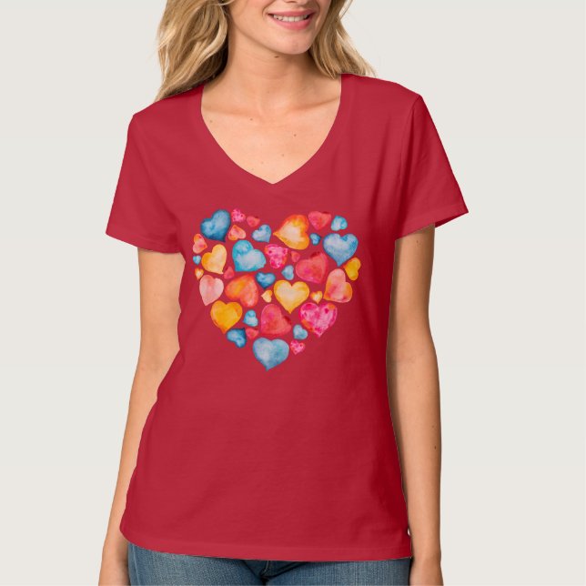 T-shirt Lovely Hearts Tee - Valentine's Tee (Devant)