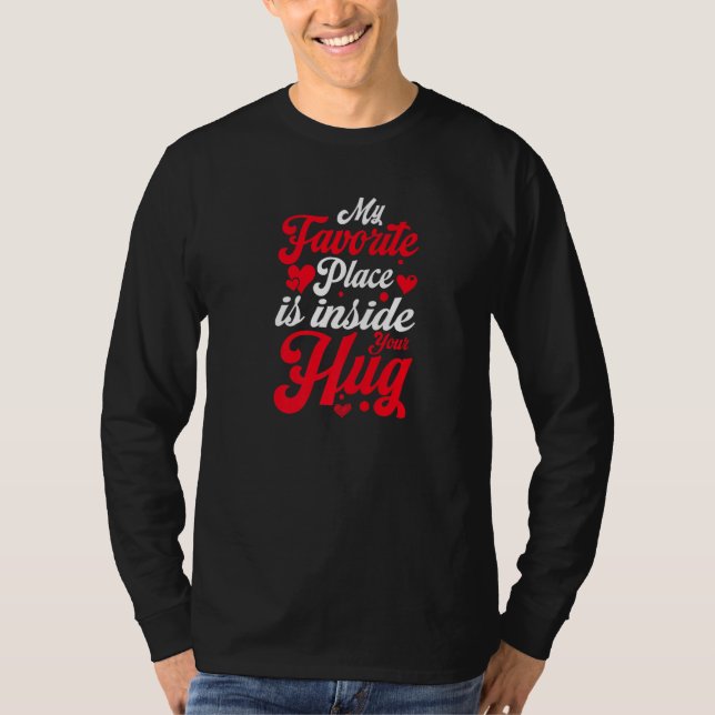 T-shirt lovely hug design living in peace inside your hug  (Devant)