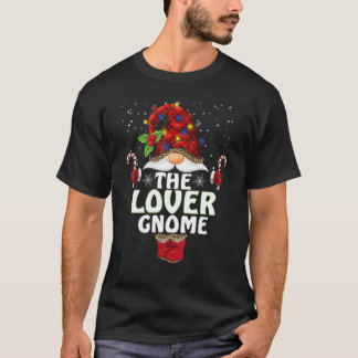 T-shirt Lover Gnome Buffalo Plaid Matching Family Christma