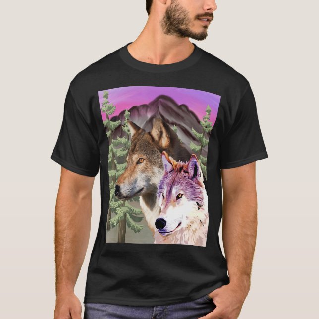T-shirt Loves Wolves Wolf Face (Devant)
