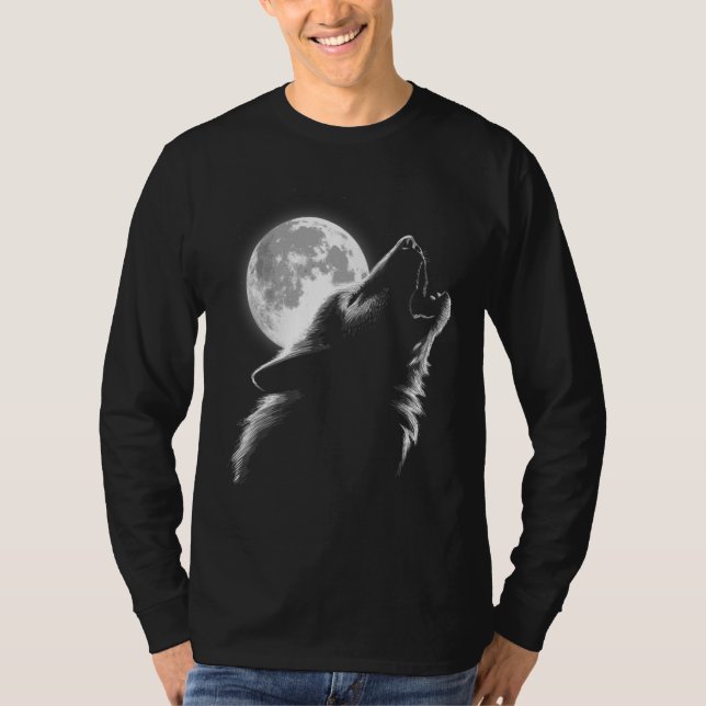 T-shirt Loves Wolves wolf moon 3 (Devant)