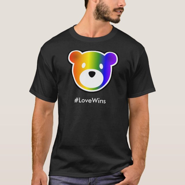 T-shirt #LoveWins de GROWLr foncés (Devant)