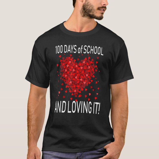 T-shirt Loving 100 Days of School Cute Heart Happy 100th D (Devant)