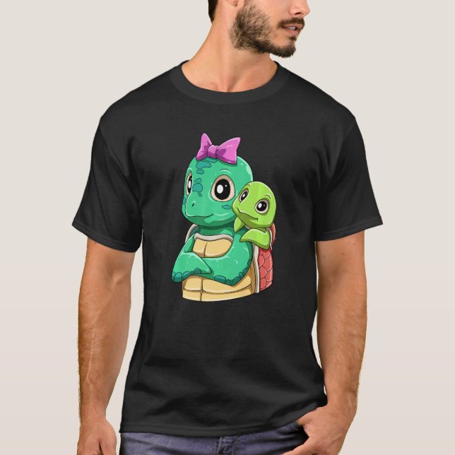 T-shirt Loving Turtle with Turtle Kid for a Turtles  Mommy (Devant)
