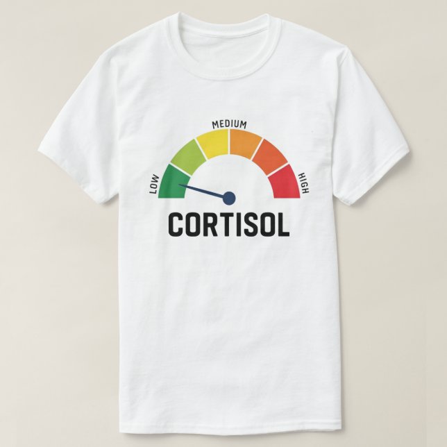 T-shirt Low Cortisol Meter – Funny Stress Level Gauge (Design devant)