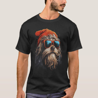 T-shirt Lowchen Chien Noël Vacances d'hiver Cool Sunglass