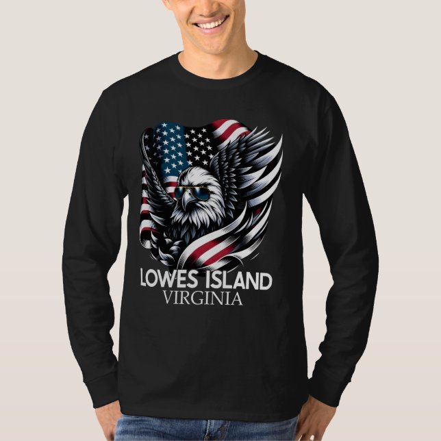 T-shirt Lowes Island Virginie 4 juillet USA American Fla (Devant)