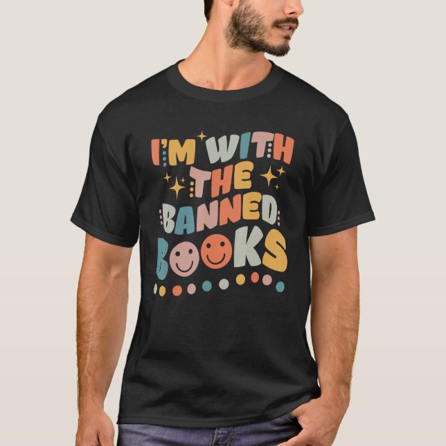 T-shirt Loy Reading Shirt Book I'm With Banned Men Femmes (Devant)