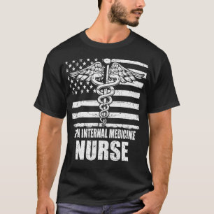 T-shirt LPN Infirmière en médecine interne drapeau américa