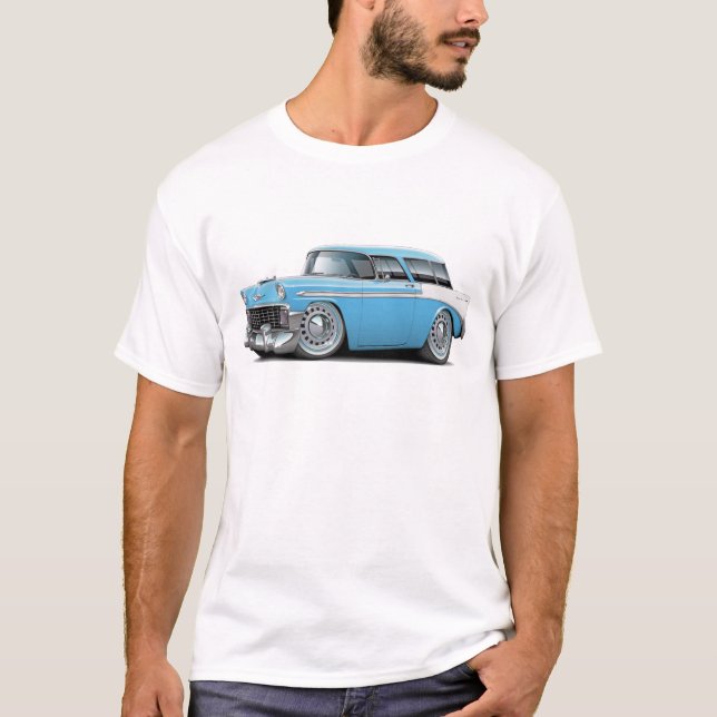T-shirt Lt 1956 de nomade Bleu-Blanc Car (Devant)