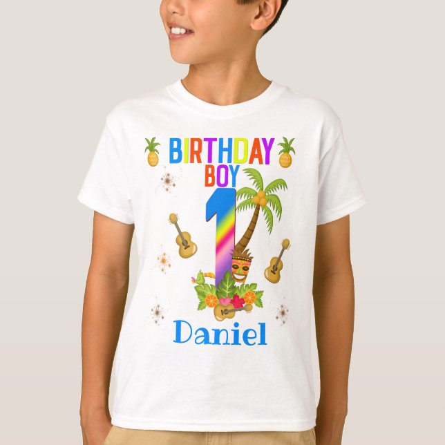 T-shirt Luau Hawaii Hawaii Pool Boy Birthday Party  (Devant)