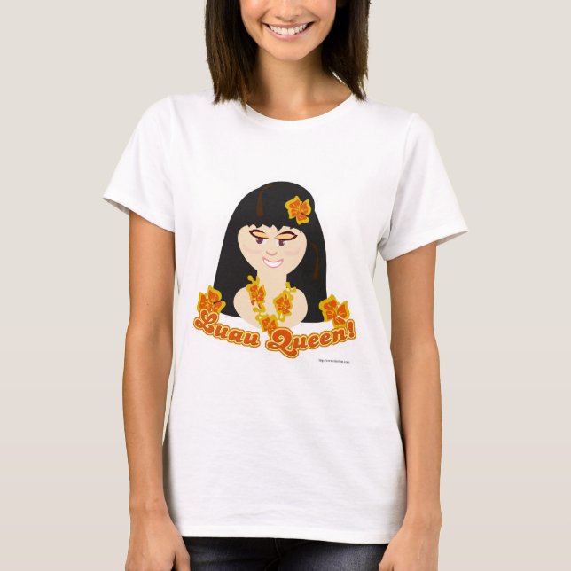 T-shirt Luau Queen Cute Cartoon BBQ Girl (Devant)