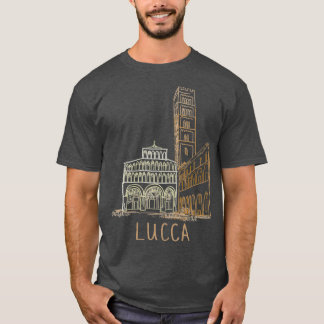 T-shirt Lucca Italy Unique Hand Drawn Art Gift Men Women