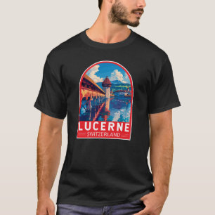 T-shirt Lucerne Suisse Travel Art Vintage