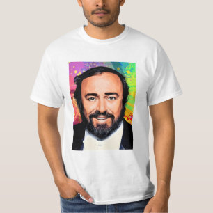 T-shirt Luciano Pavarotti Portrait coloré