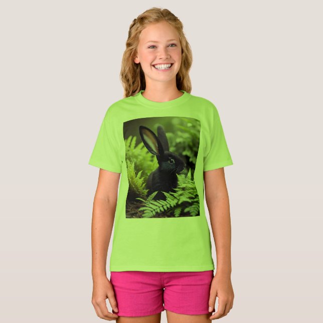 T-shirt Lucifer le lapin noir : un ensemble sombre de méfa (Devant entier)